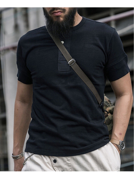 Bronson Mfg.co Other - Vintage 50s Style T Shirt Henley 100% Cotton Knit Sleeves Bronson Mfg Co. Sz L